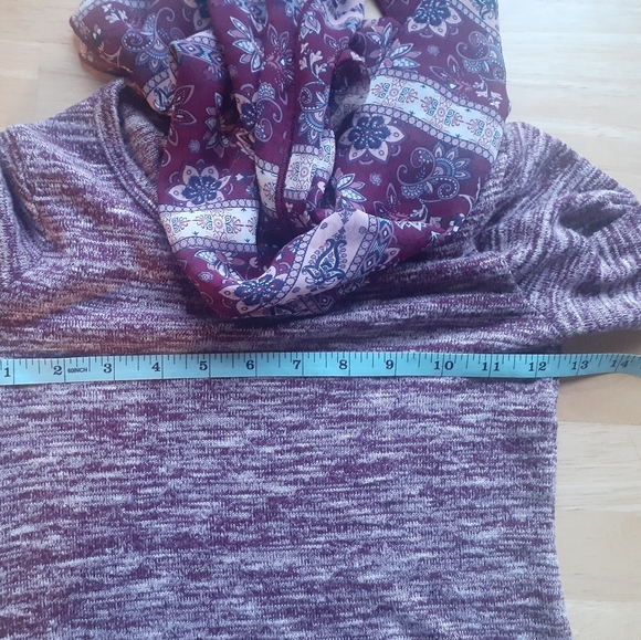 Jenna and Jessie Blouse With Scarf Purple Size Small - Picture 5 of 8